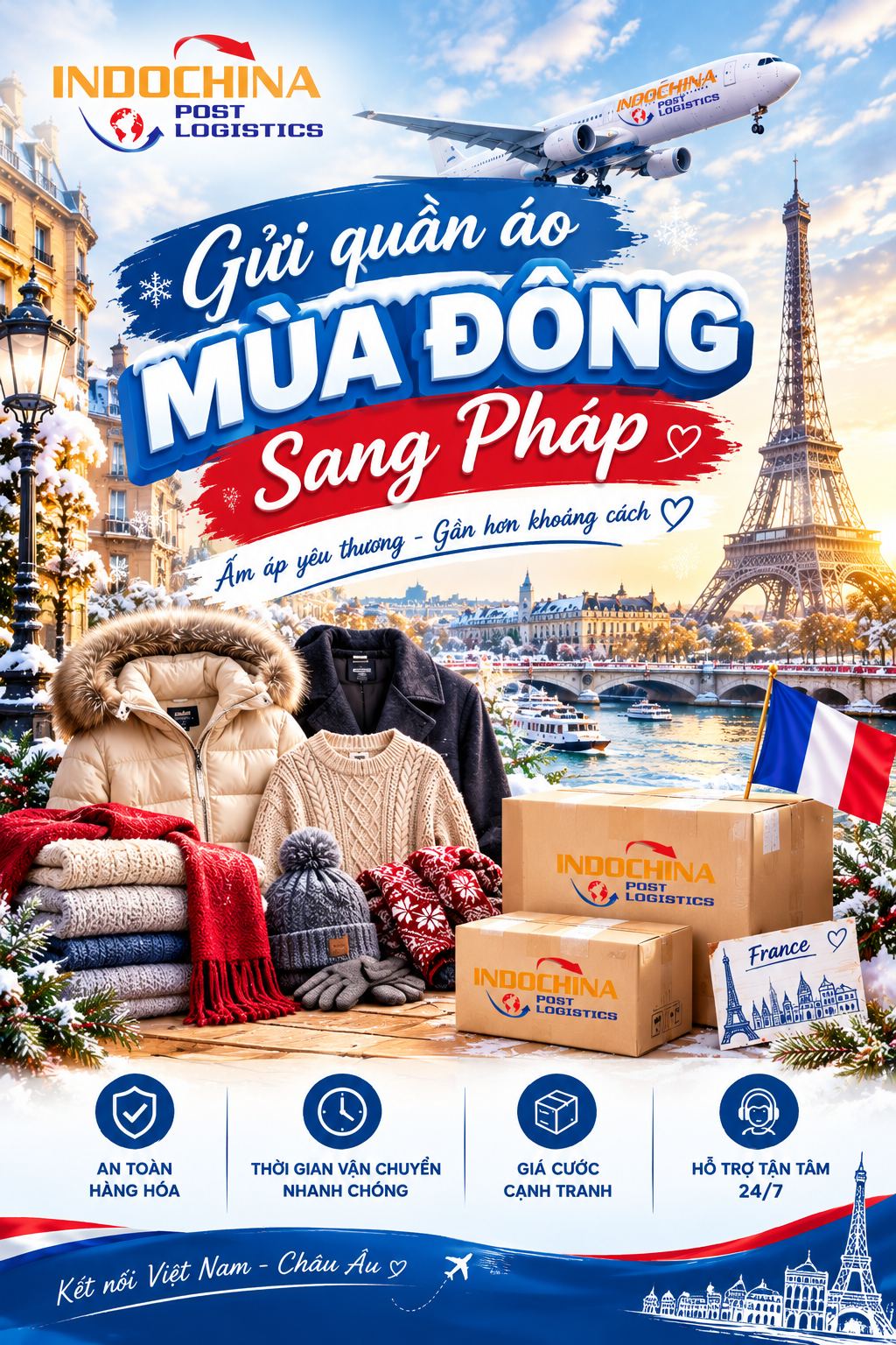 Gửi quần áo mùa đông sang Pháp Gửi quần áo mùa đông sang Pháp