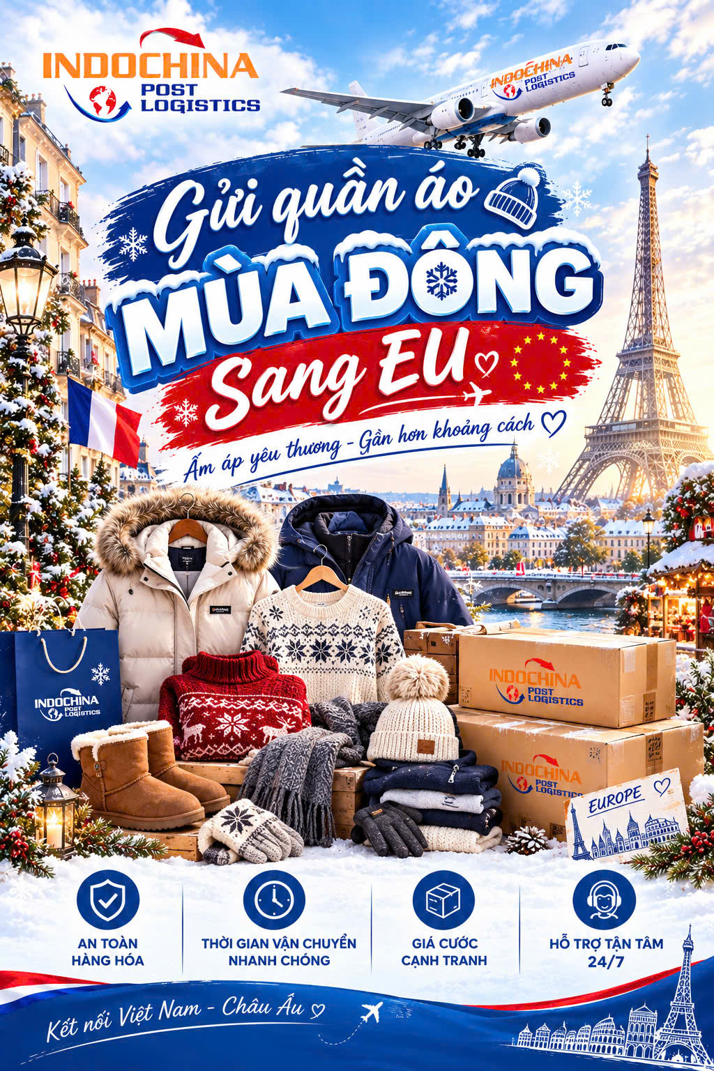 Gửi quần áo mùa đông sang eu