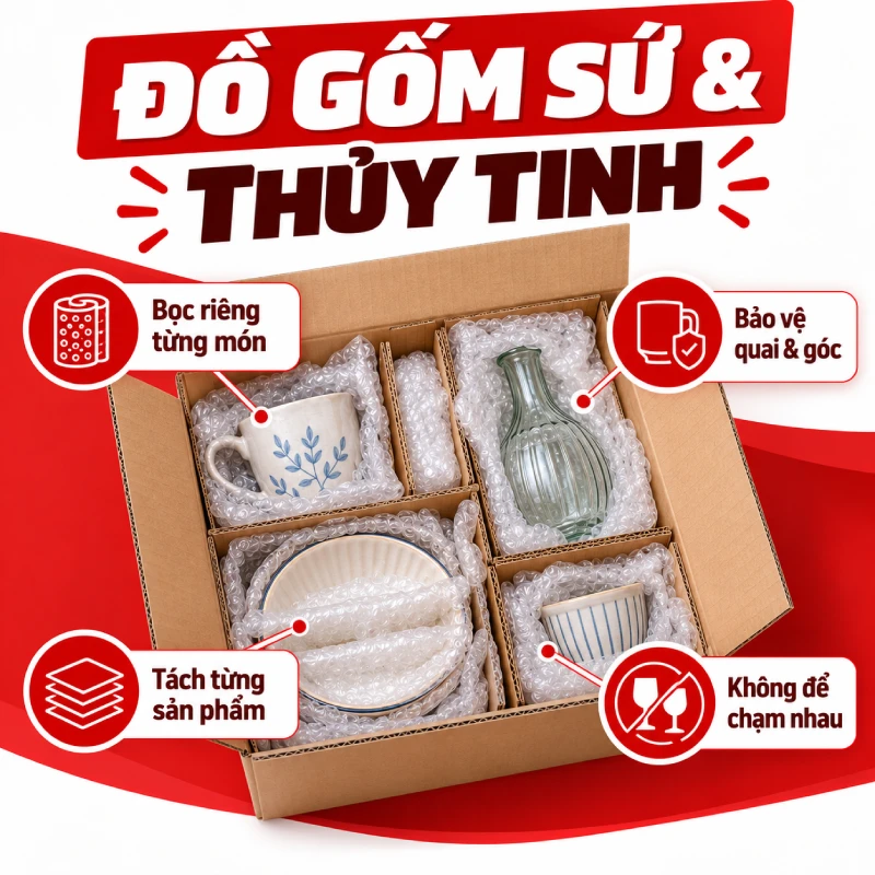 Gửi đồ dễ vỡ đi quốc tế có được không?