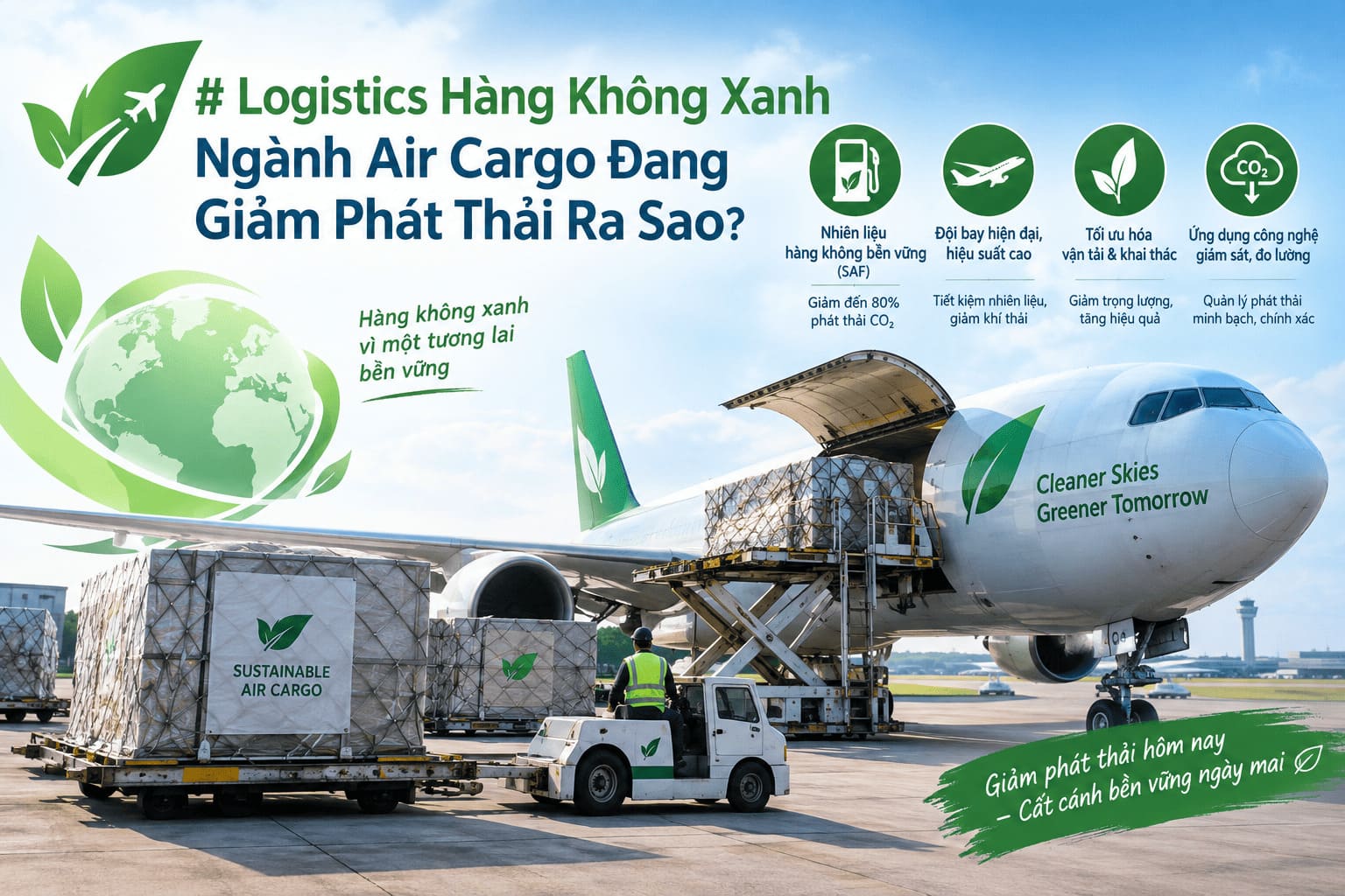 Logistics hàng không xanh và giải pháp giảm phát thải Air Cargo