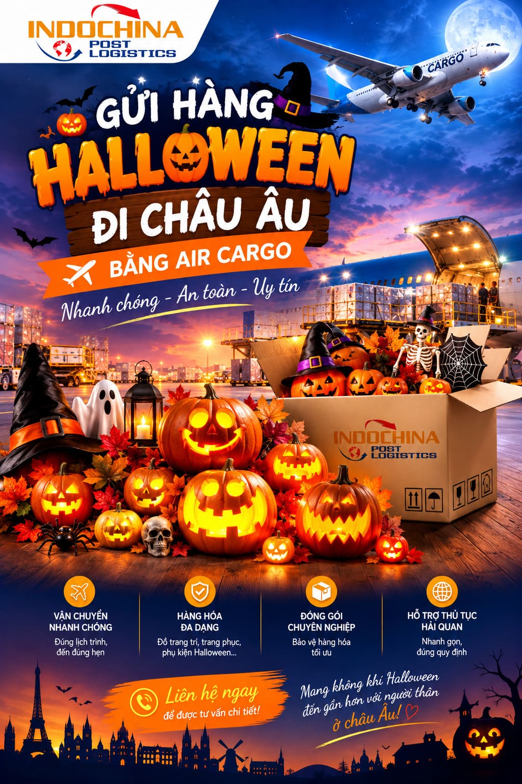 Gửi Hàng Halloween Sang Châu Âu Bằng Air Cargo